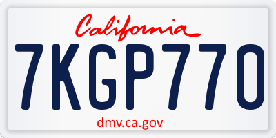 CA license plate 7KGP770