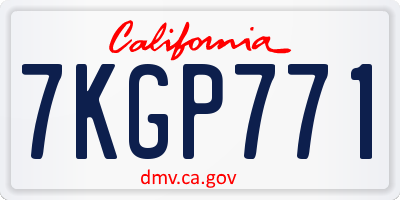 CA license plate 7KGP771