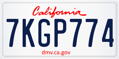 CA license plate 7KGP774