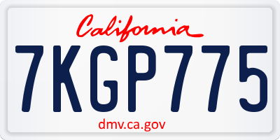 CA license plate 7KGP775