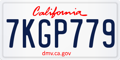 CA license plate 7KGP779