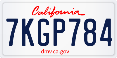 CA license plate 7KGP784
