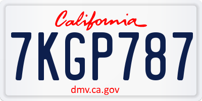 CA license plate 7KGP787