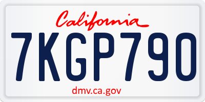 CA license plate 7KGP790