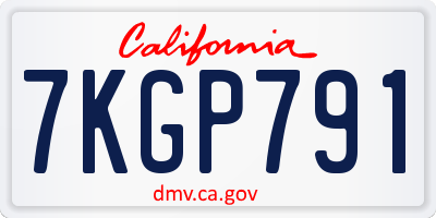 CA license plate 7KGP791