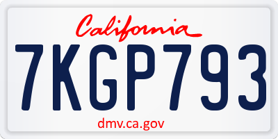 CA license plate 7KGP793