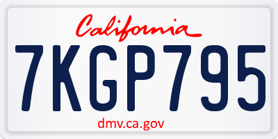 CA license plate 7KGP795