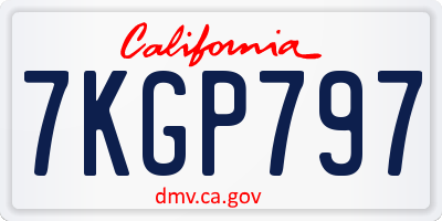 CA license plate 7KGP797