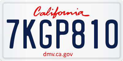 CA license plate 7KGP810