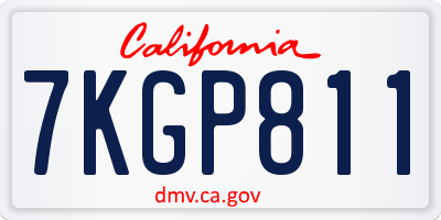 CA license plate 7KGP811