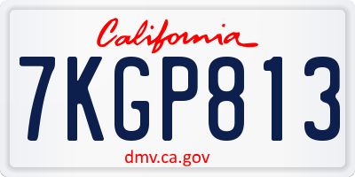 CA license plate 7KGP813