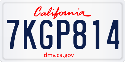 CA license plate 7KGP814