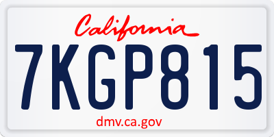 CA license plate 7KGP815