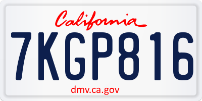 CA license plate 7KGP816