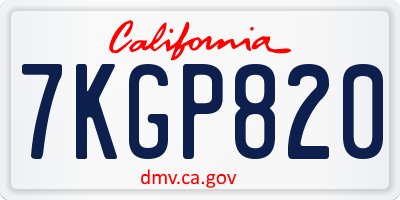 CA license plate 7KGP820