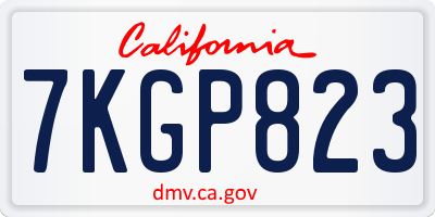CA license plate 7KGP823