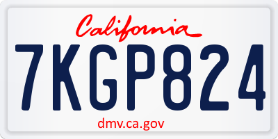 CA license plate 7KGP824