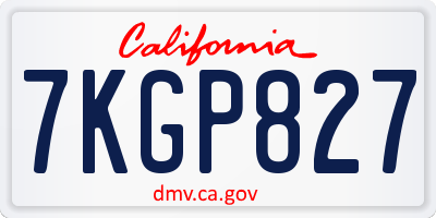 CA license plate 7KGP827
