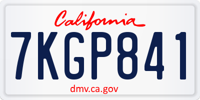 CA license plate 7KGP841