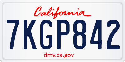 CA license plate 7KGP842