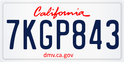 CA license plate 7KGP843