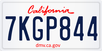 CA license plate 7KGP844