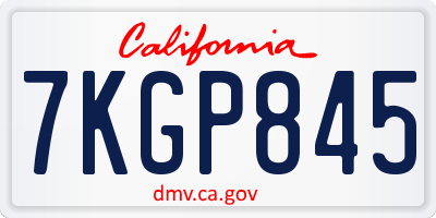 CA license plate 7KGP845
