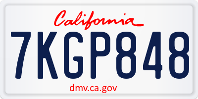 CA license plate 7KGP848