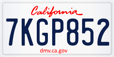 CA license plate 7KGP852