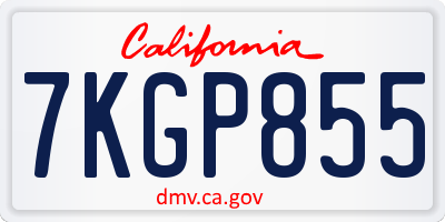 CA license plate 7KGP855