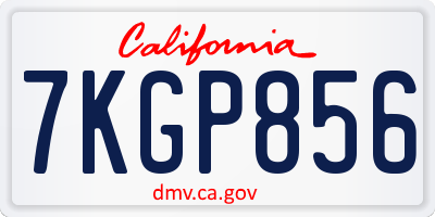 CA license plate 7KGP856