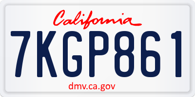 CA license plate 7KGP861