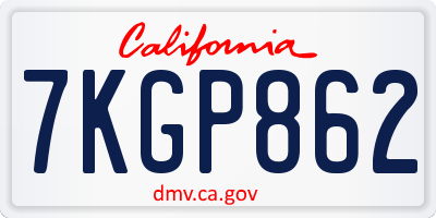 CA license plate 7KGP862