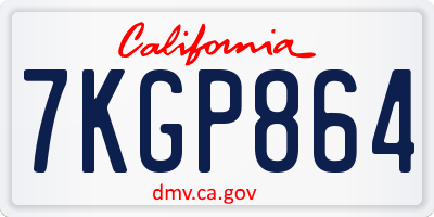 CA license plate 7KGP864