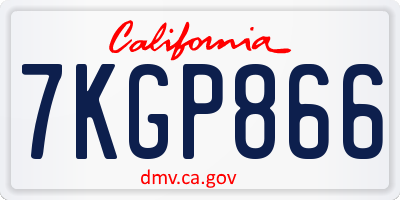 CA license plate 7KGP866