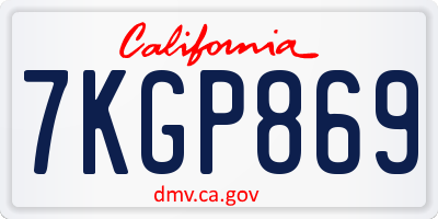 CA license plate 7KGP869