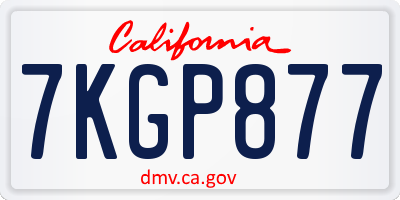 CA license plate 7KGP877
