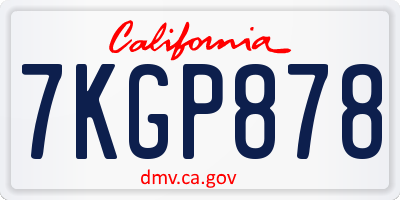 CA license plate 7KGP878