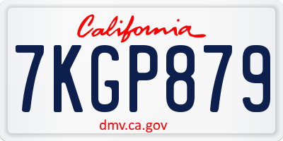 CA license plate 7KGP879