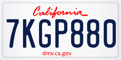 CA license plate 7KGP880