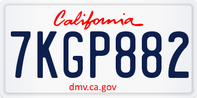 CA license plate 7KGP882