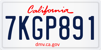 CA license plate 7KGP891