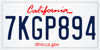 CA license plate 7KGP894
