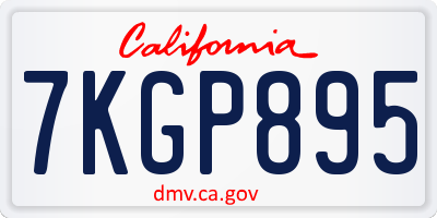CA license plate 7KGP895