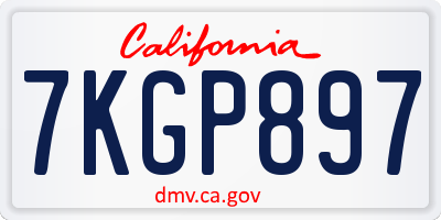 CA license plate 7KGP897
