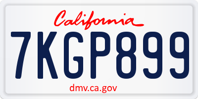 CA license plate 7KGP899