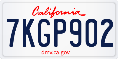 CA license plate 7KGP902