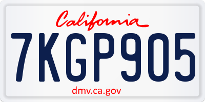 CA license plate 7KGP905