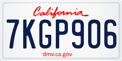 CA license plate 7KGP906
