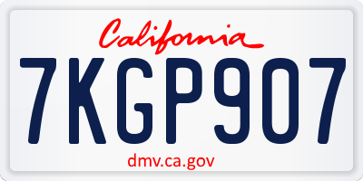 CA license plate 7KGP907